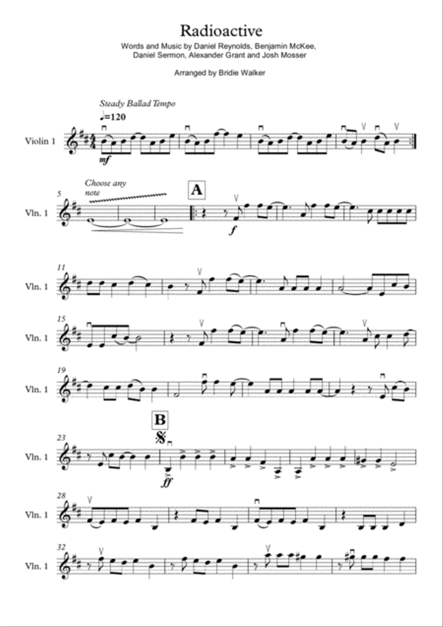 Radioactive Radioactive Violin scores gallery preview page 6