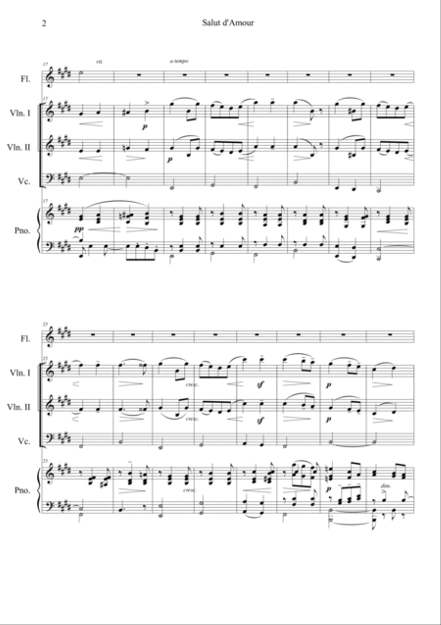 Salut d'amour Flute scores gallery preview page 2