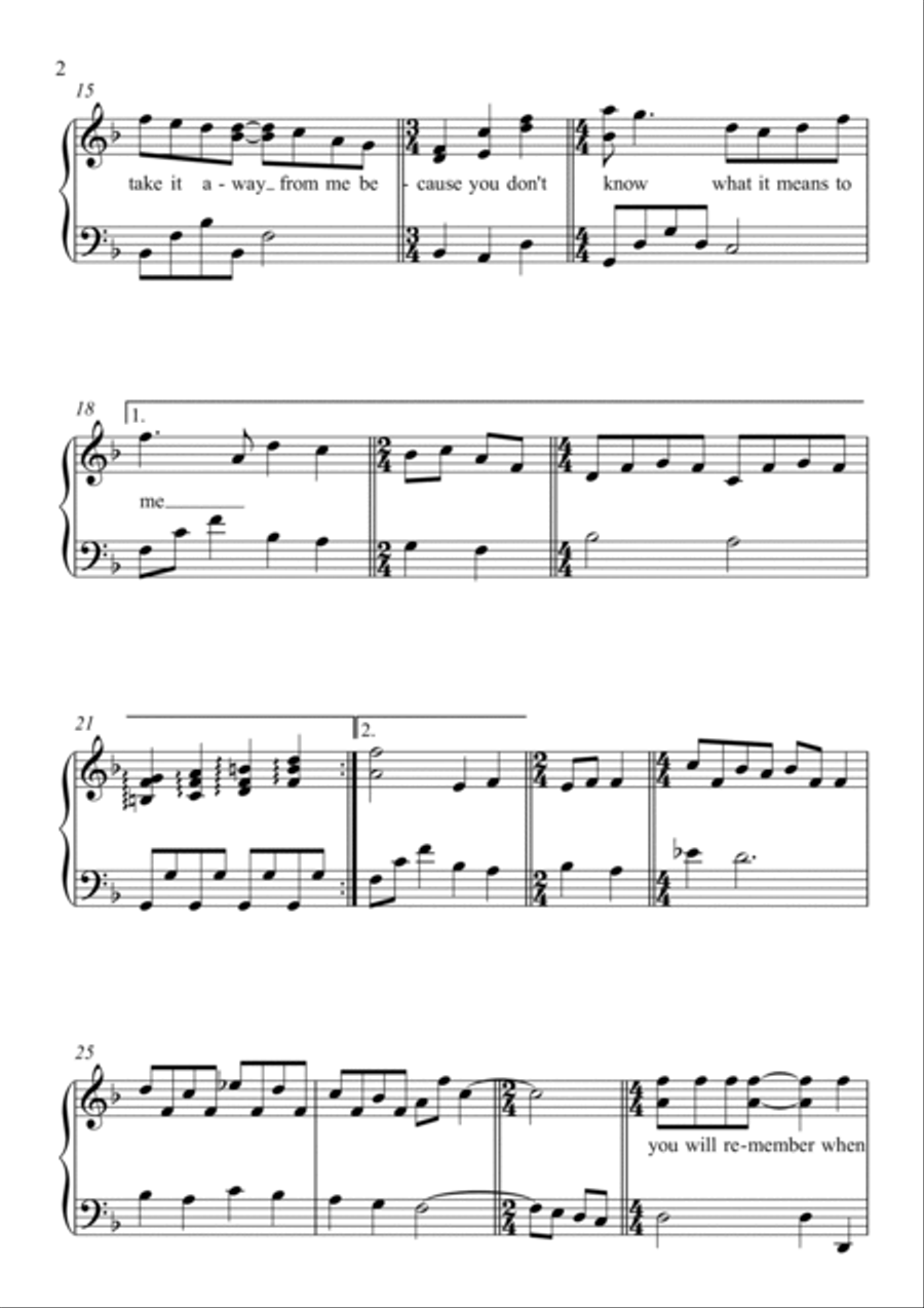 Love Of My Life Easy Piano scores gallery preview page 2