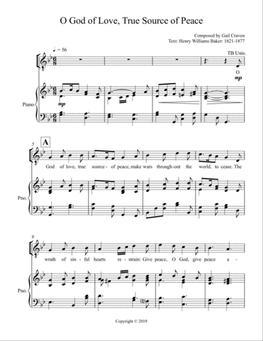 O God of Love O God of Love 2-Part scores gallery preview page 1