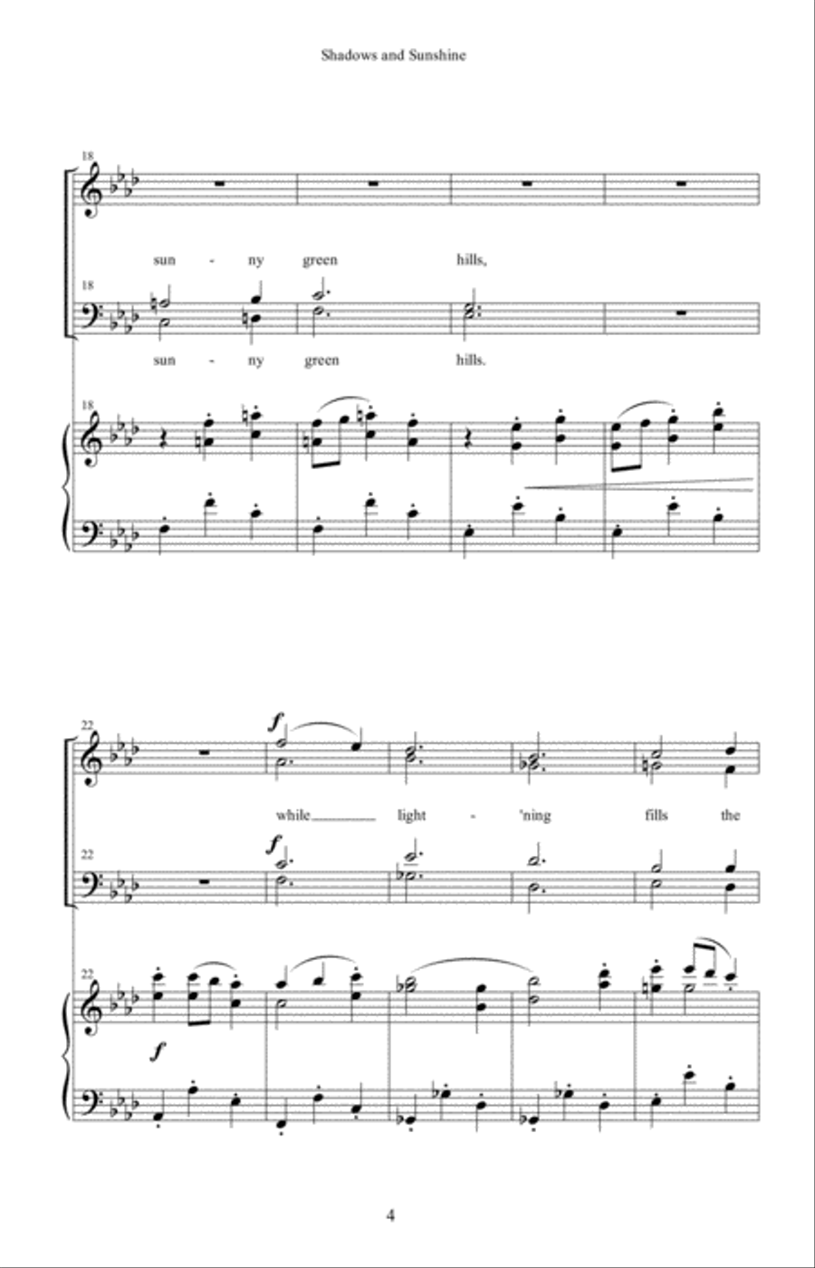 Shadows and Sunshine 4-Part scores gallery preview page 4