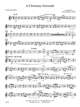 A Christmas Serenade (with optional chorus): 1st B-flat Trumpet