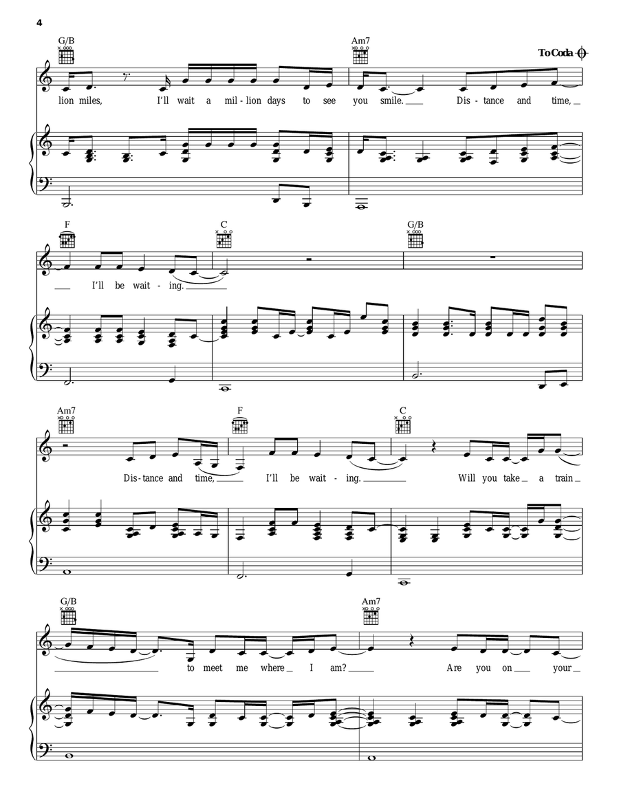 Distance And Time Piano, Vocal, Guitar scores gallery preview page 4
