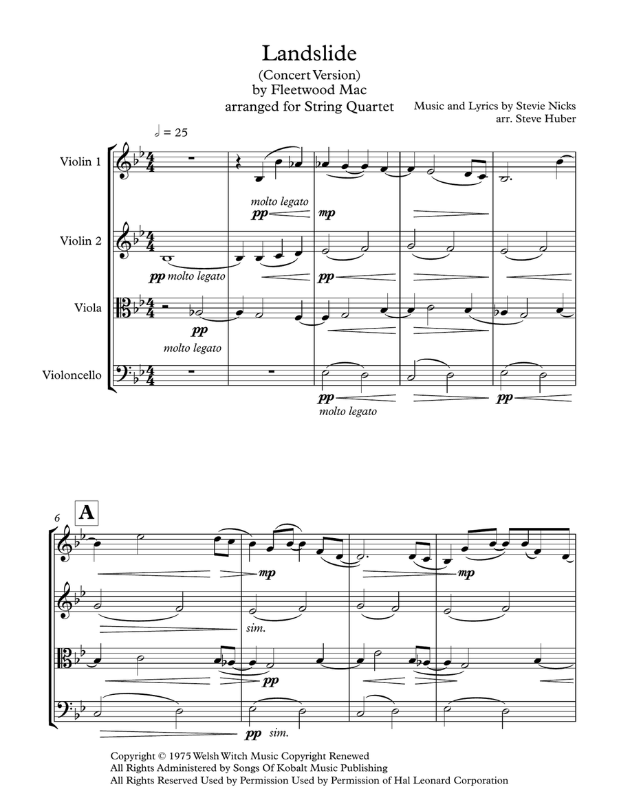 Landslide String Quartet scores gallery preview page 5