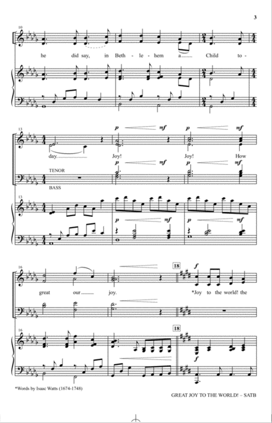 Great Joy To The World 4-Part scores gallery preview page 2