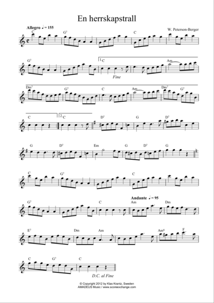 En herrskapstrall (C Major) Large Ensemble scores gallery preview page 1