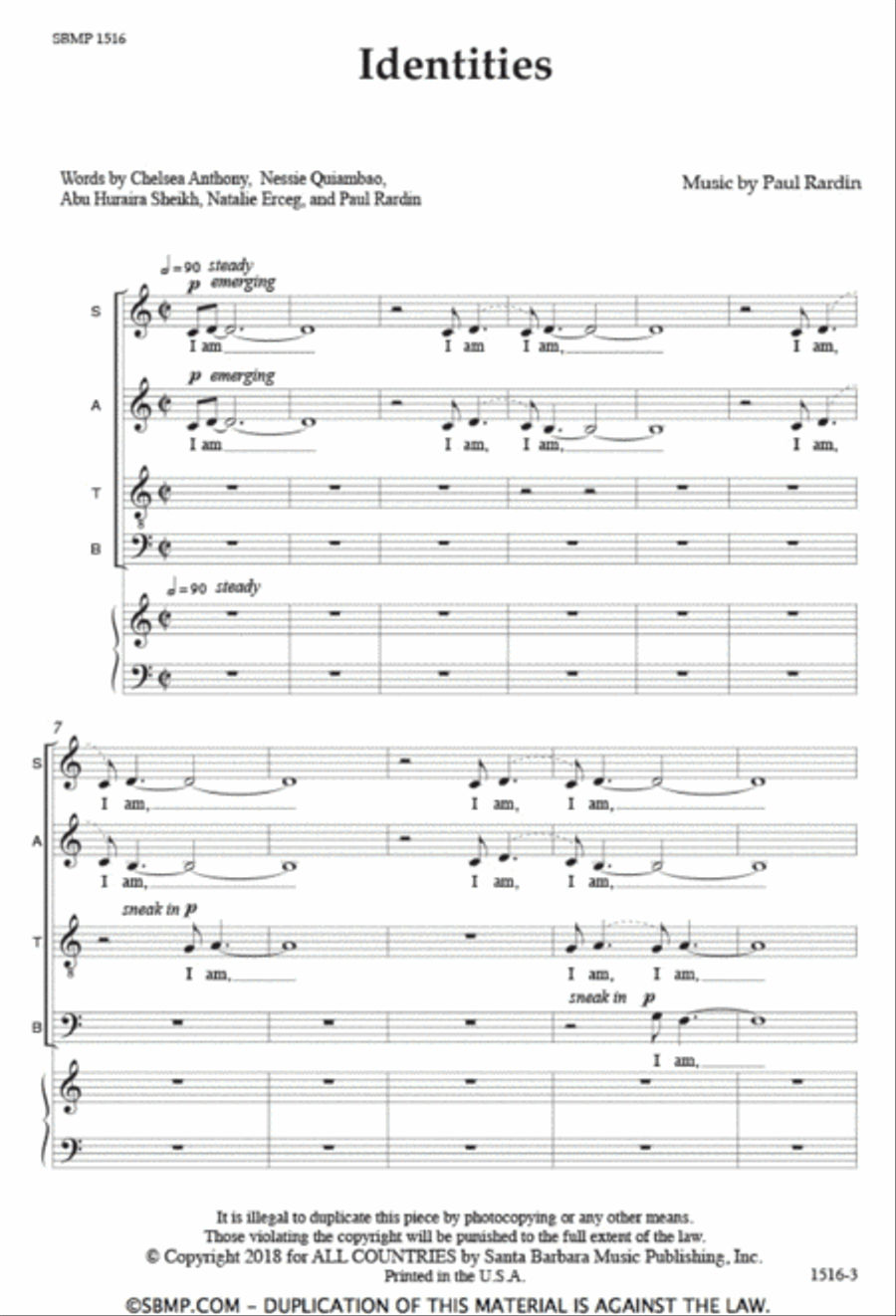 Identities - SATB Octavo 4-Part scores gallery preview page 2