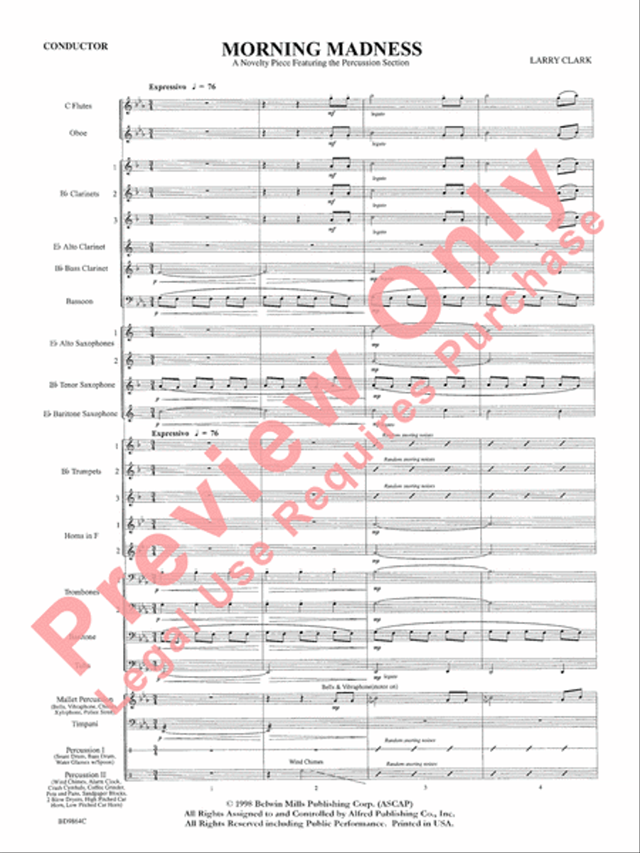 Morning Madness Morning Madness Concert Band scores gallery preview page 4