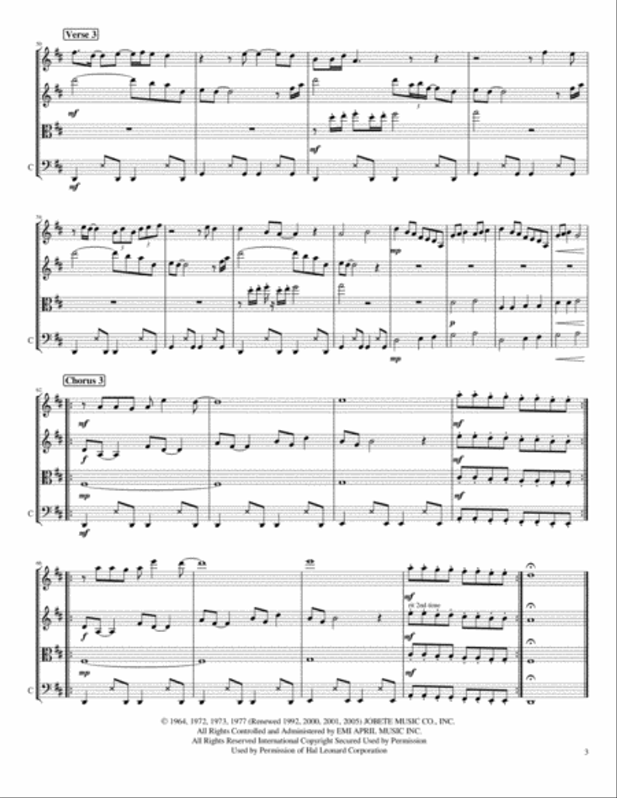 My Girl String Quartet scores gallery preview page 3