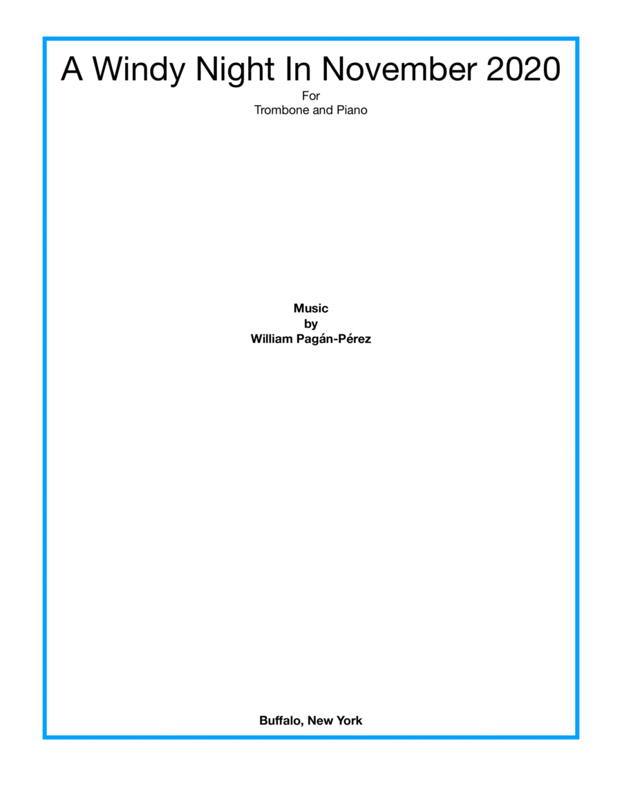 A Windy Night In November 2020 Piano scores gallery preview page 1
