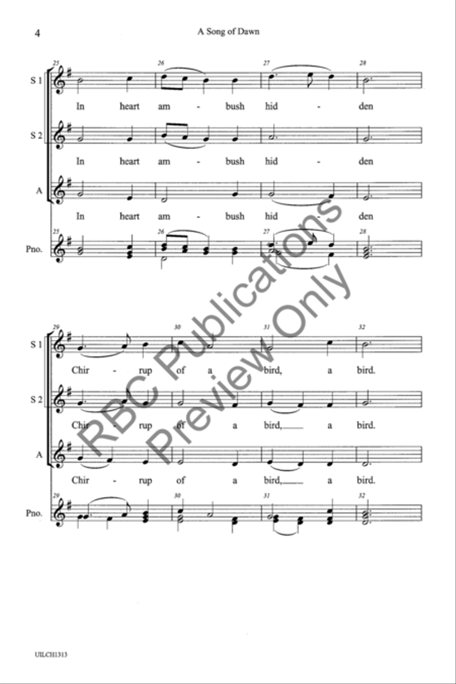 A Song Of Dawn (SSA) SSA scores gallery preview page 6