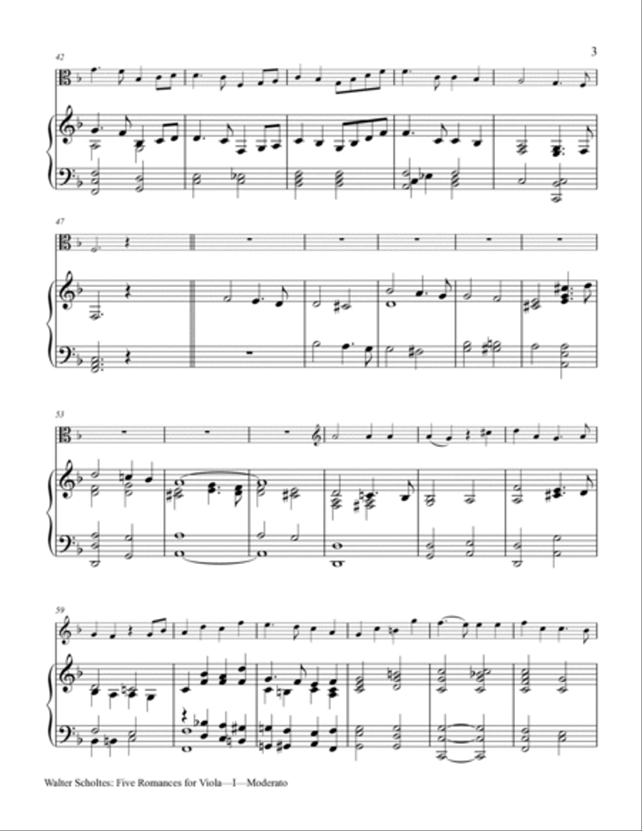 Five Romances for Viola with Piano Accompaniment Viola scores gallery preview page 5