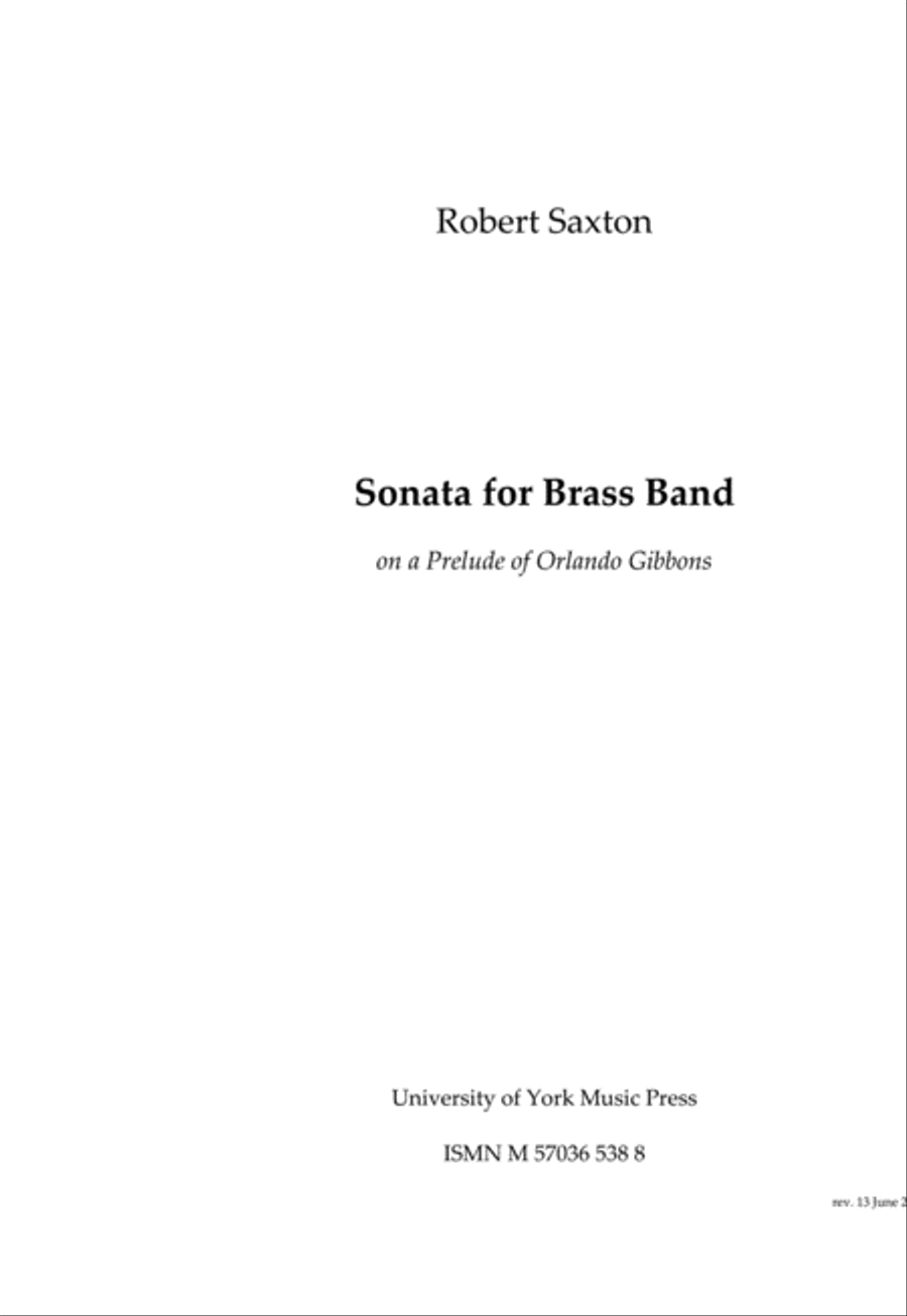 Sonata For Brass Band On A Prelude Of O. Gibbons