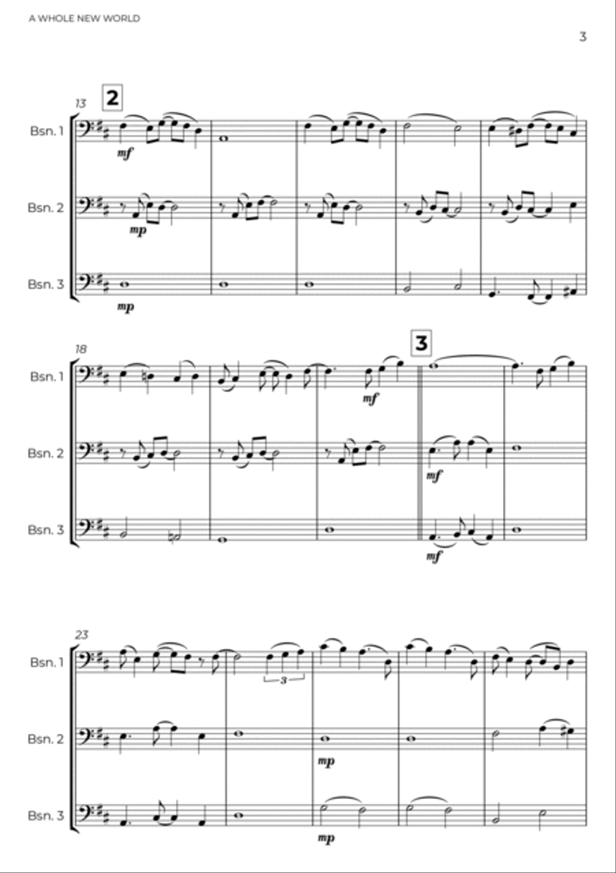 A Whole New World Woodwind Trio scores gallery preview page 3