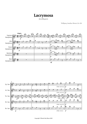 Lacrymosa by Mozart for Alto Sax Ensemble