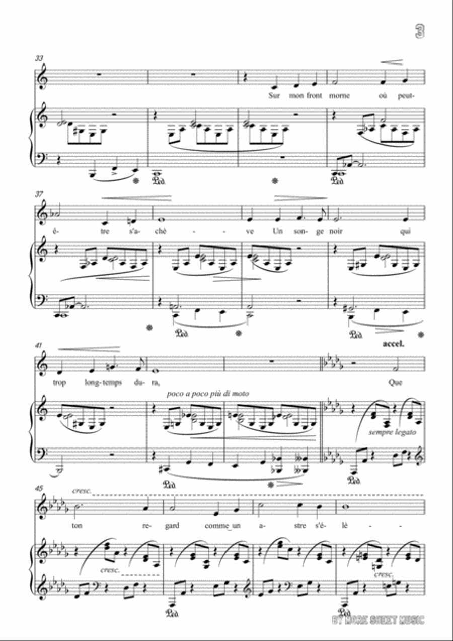 Liszt-Oh!Quand je dors in C Major,for Voice and Piano Voice Solo scores gallery preview page 5