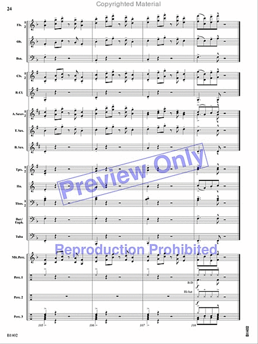 A Jammin' Caribbean Christmas Concert Band scores gallery preview page 45
