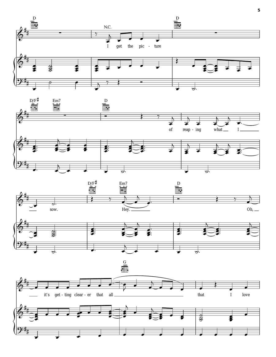 Falling Up Falling Up Piano, Vocal, Guitar scores gallery preview page 5