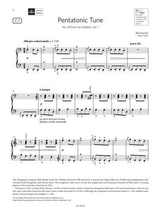 Pentatonic Tune (Grade 4, list C1, from the ABRSM Piano Syllabus 2023 & 2024)
