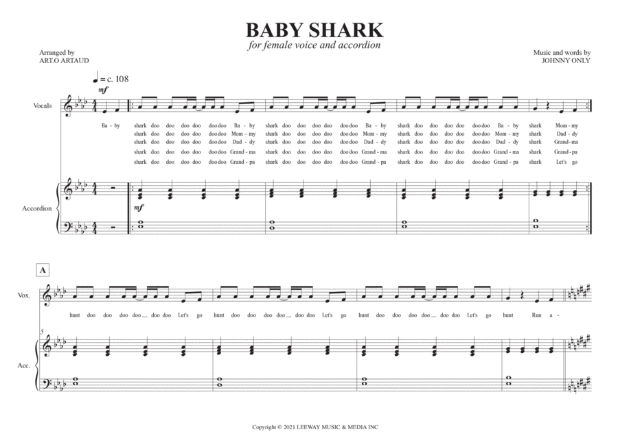 Baby Shark Baby Shark Chamber Music scores gallery preview page 1