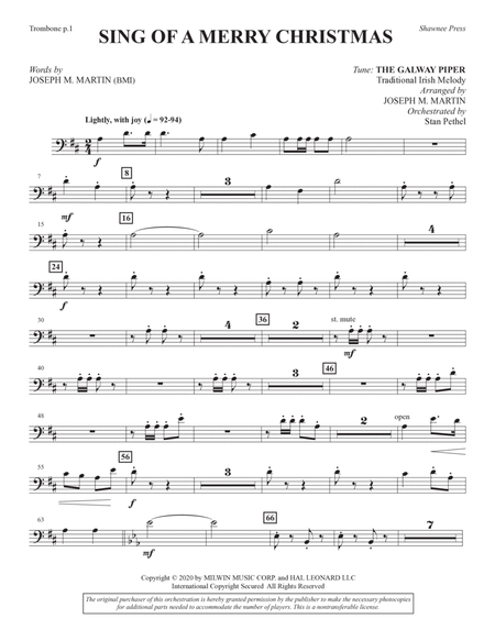 Sing of a Merry Christmas (Chamber Orchestra) - Trombone
