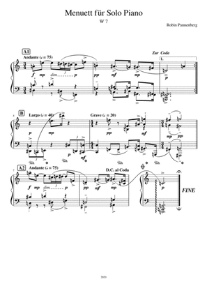 Minuet for Solo Piano, W 7
