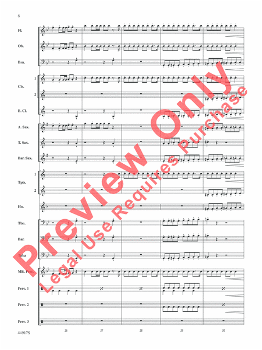 Uptown Funk Concert Band scores gallery preview page 22