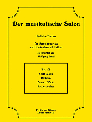 Book cover for Bethena -Concert Waltz / Konzertwalzer- (für Streichquartett)