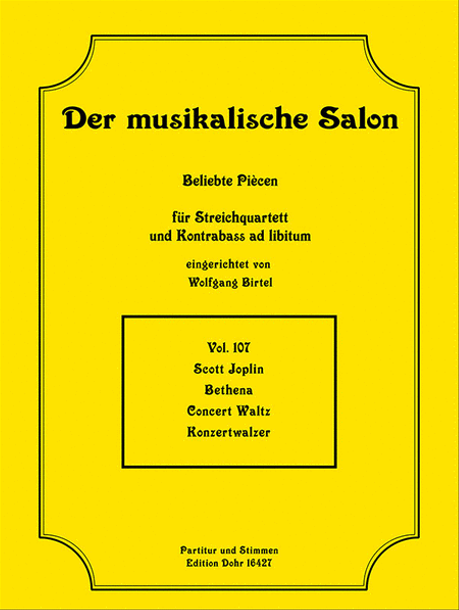 Book cover for Bethena -Concert Waltz / Konzertwalzer- (für Streichquartett)