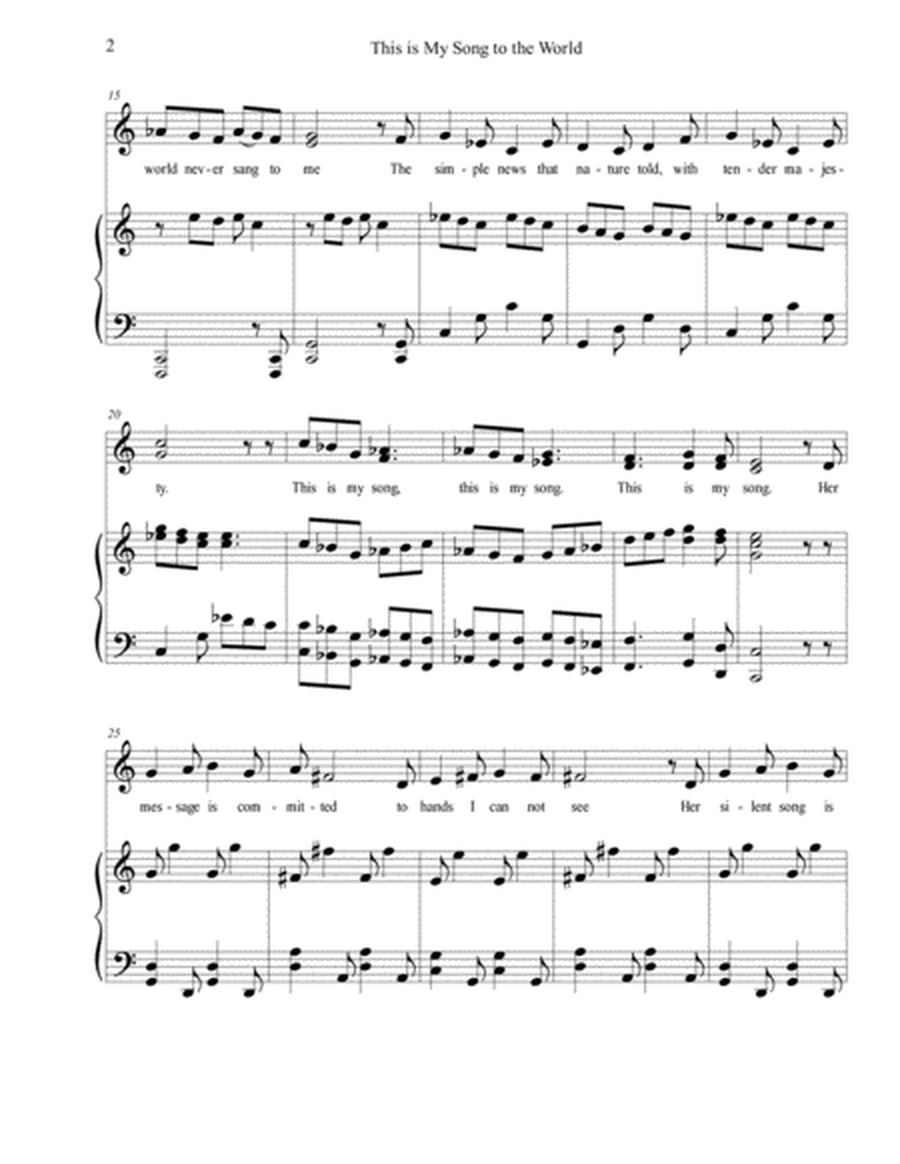 2 part choral song This is My Song to the World