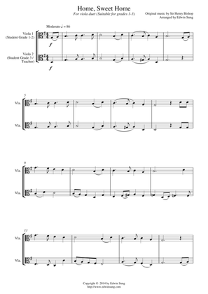 Home, Sweet Home (for viola duet, suitable for grades 1-3)