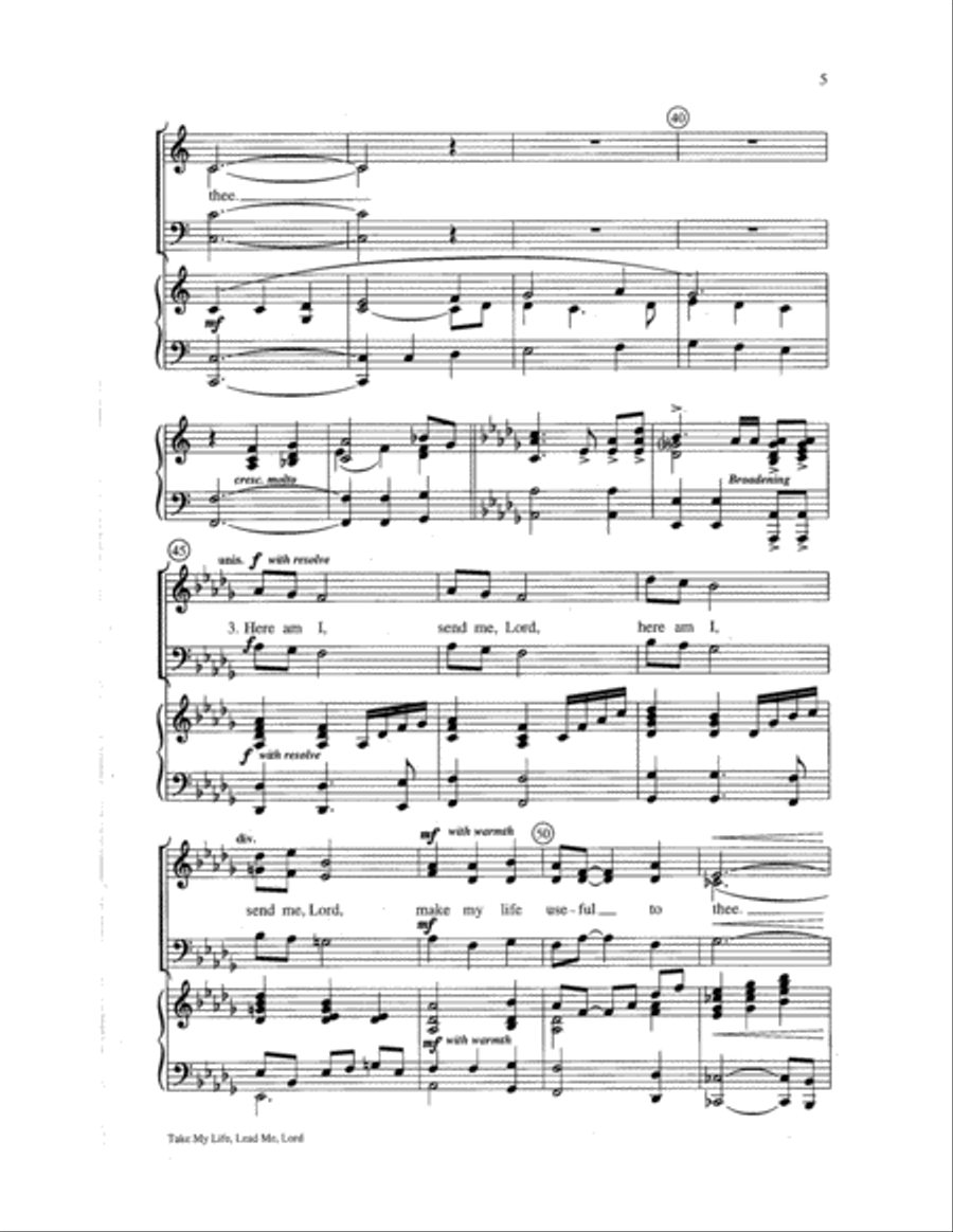 Take My Life, Lead Me, Lord 3-Part scores gallery preview page 5