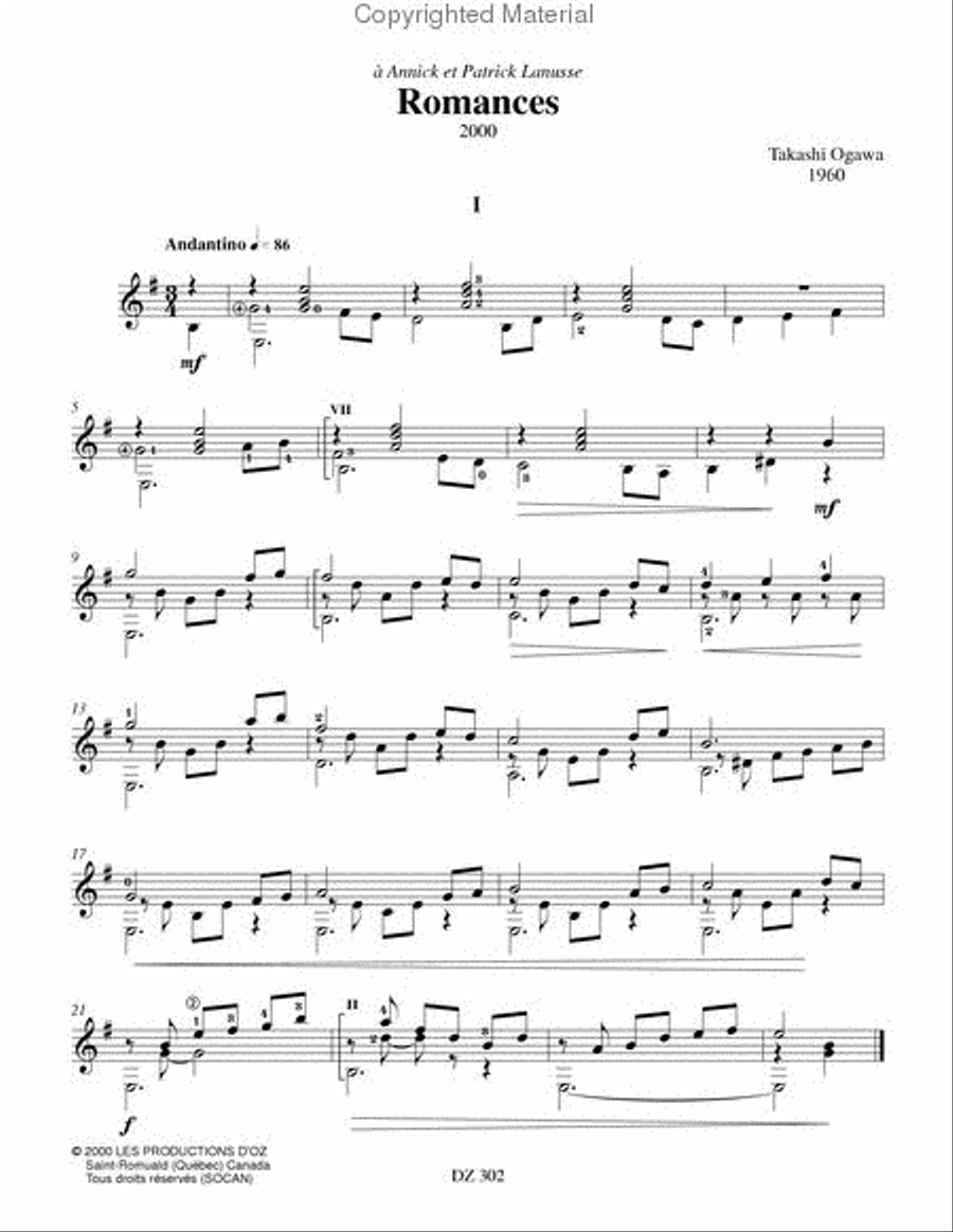 Romances Classical Guitar scores gallery preview page 2