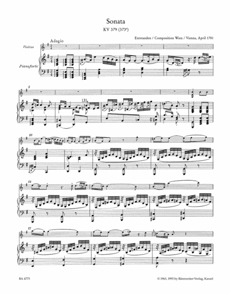 Sonatas for Piano and Violin K. 379 (373a), 376 (374d), 377 (374e), 380 (374f), 404 (385d), 372, 403 (385c), 402 (385e)