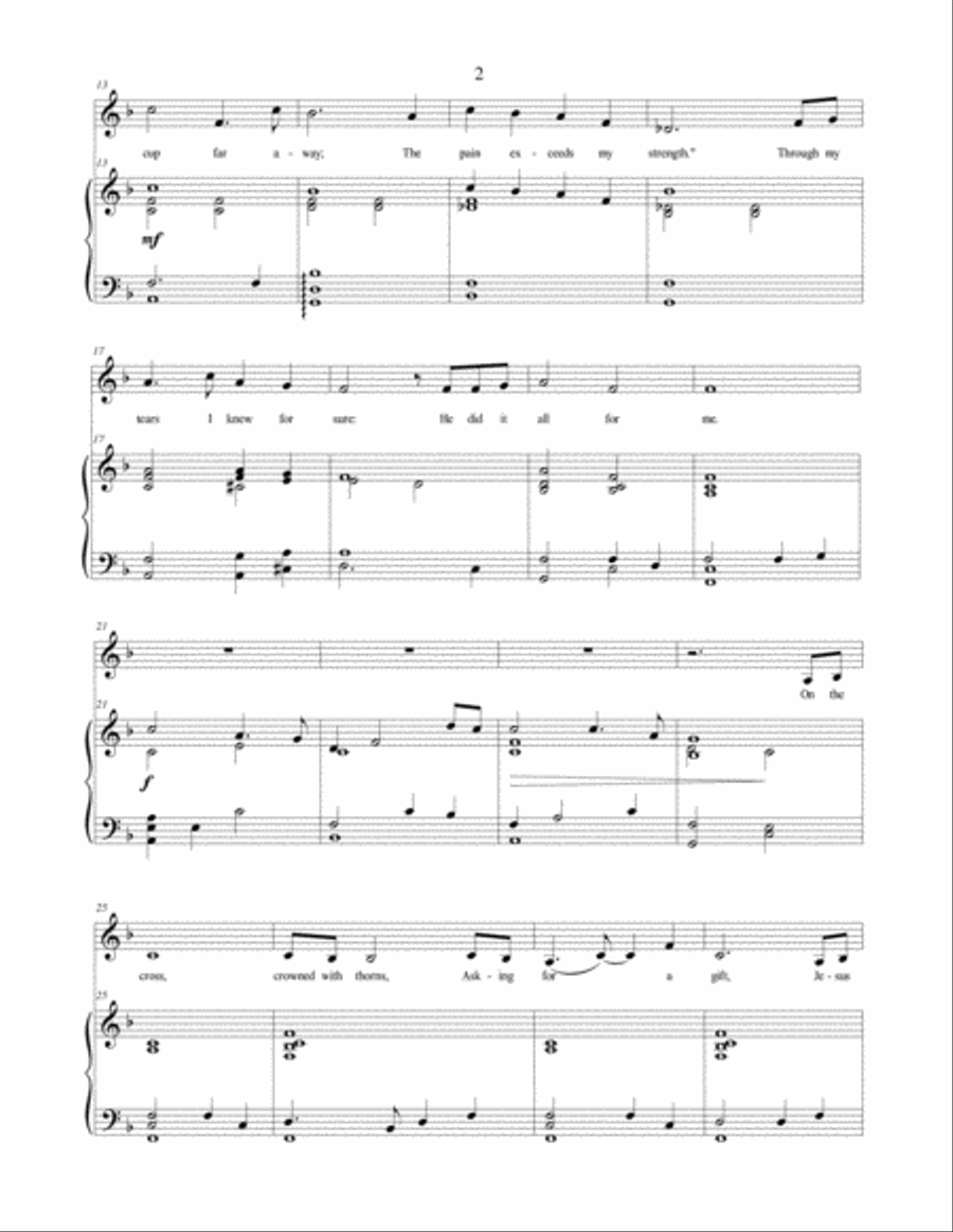 He Did It All For Me, a sacred vocal solo Voice Solo scores gallery preview page 3