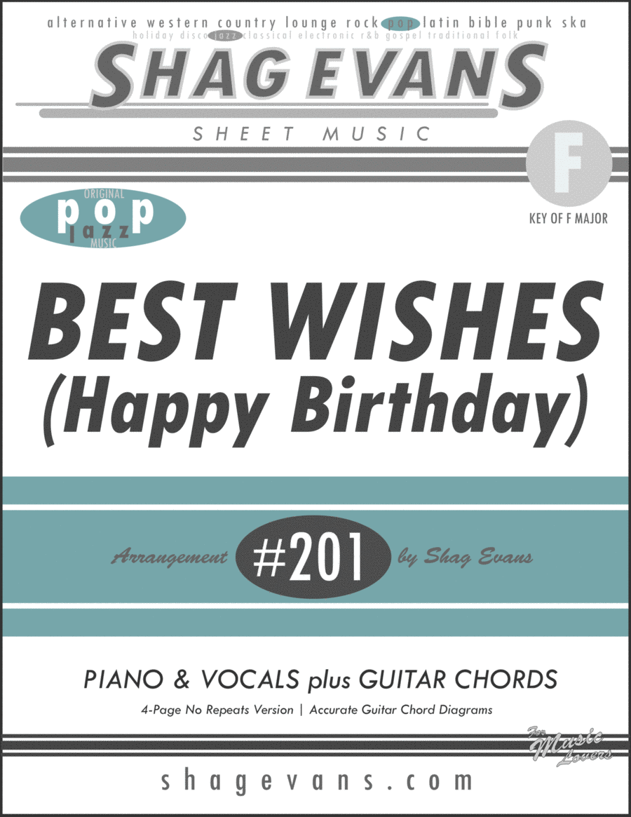 BEST WISHES (Happy Birthday) - A201F Piano, Vocal, Guitar scores gallery preview page 1