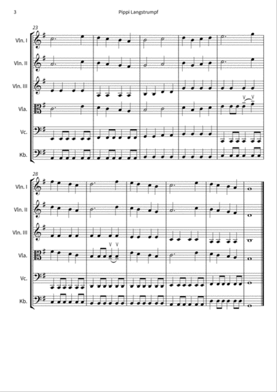 Pippi Langstrumpf Pippi Langstrumpf String Orchestra scores gallery preview page 5