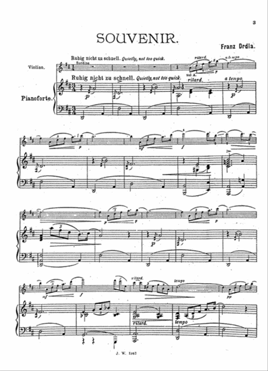 Drdla, F Souvenir Piano Accompaniment scores gallery preview page 1