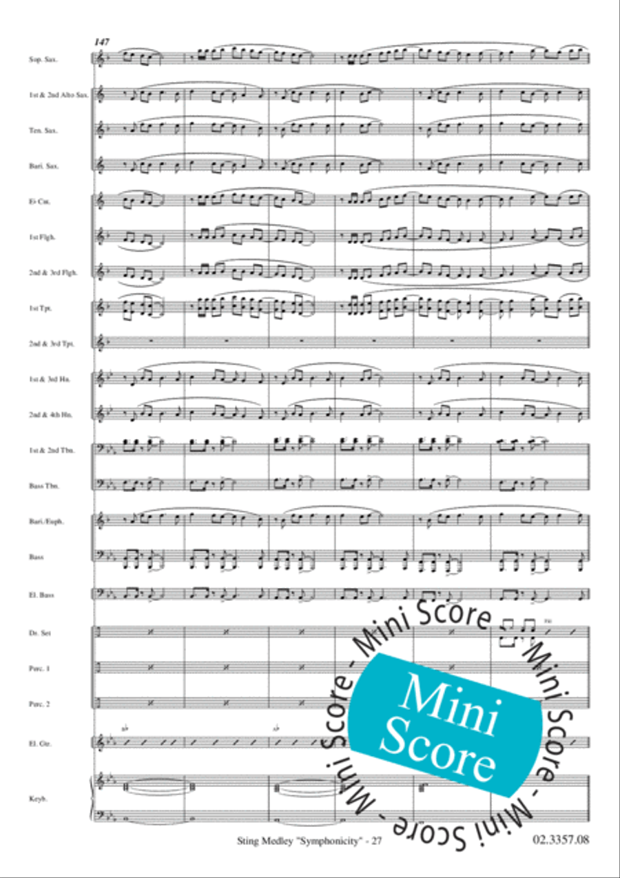 Sting Medley Sting Medley Fanfare Band scores gallery preview page 31