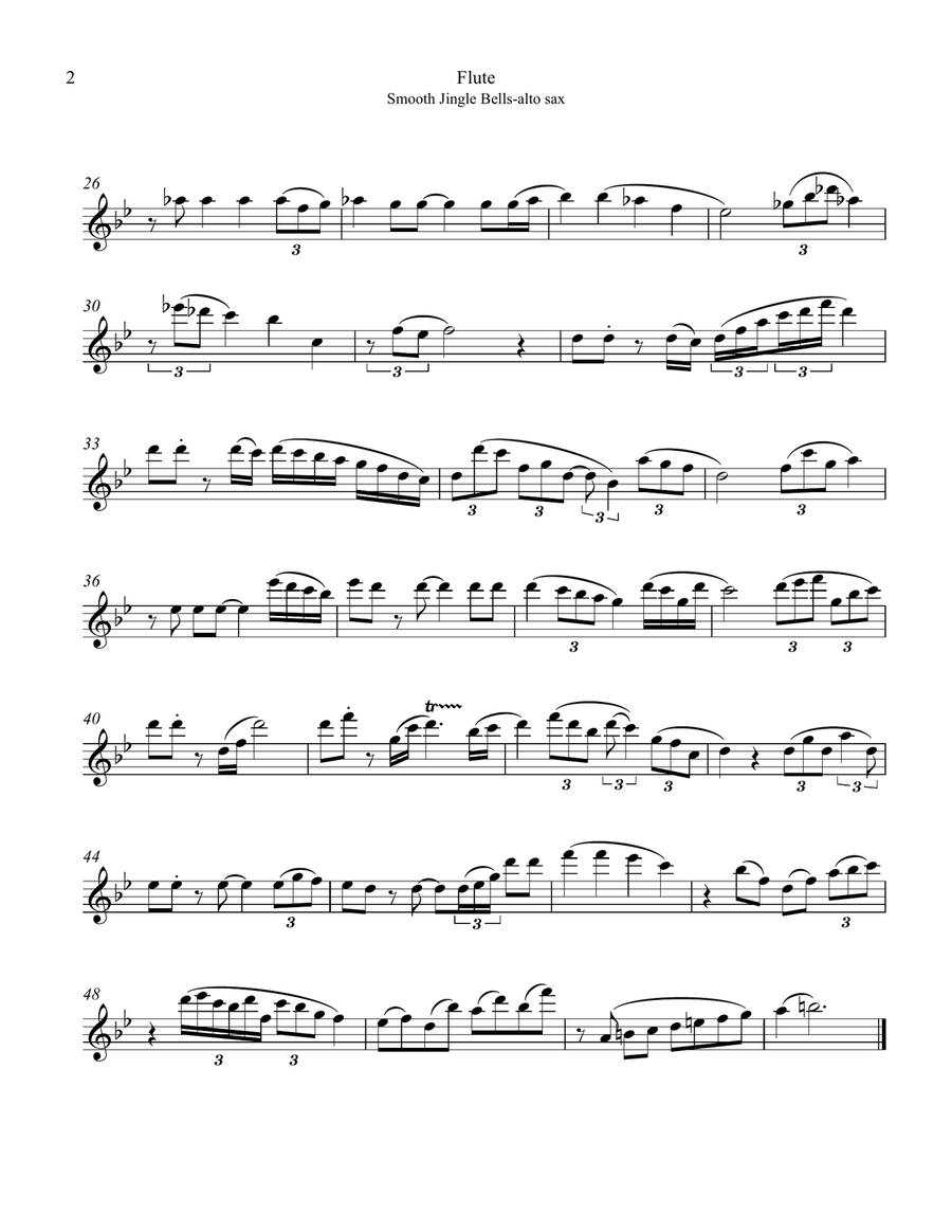 Flute - Jingle Bells - Smooth Jazz Flute Solo scores gallery preview page 2