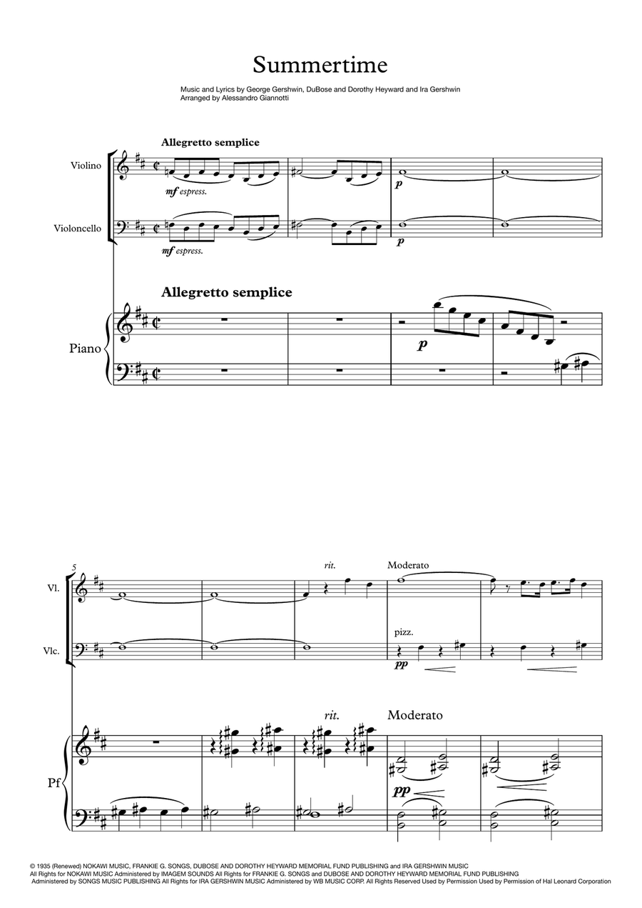 Summertime Piano Trio scores gallery preview page 1