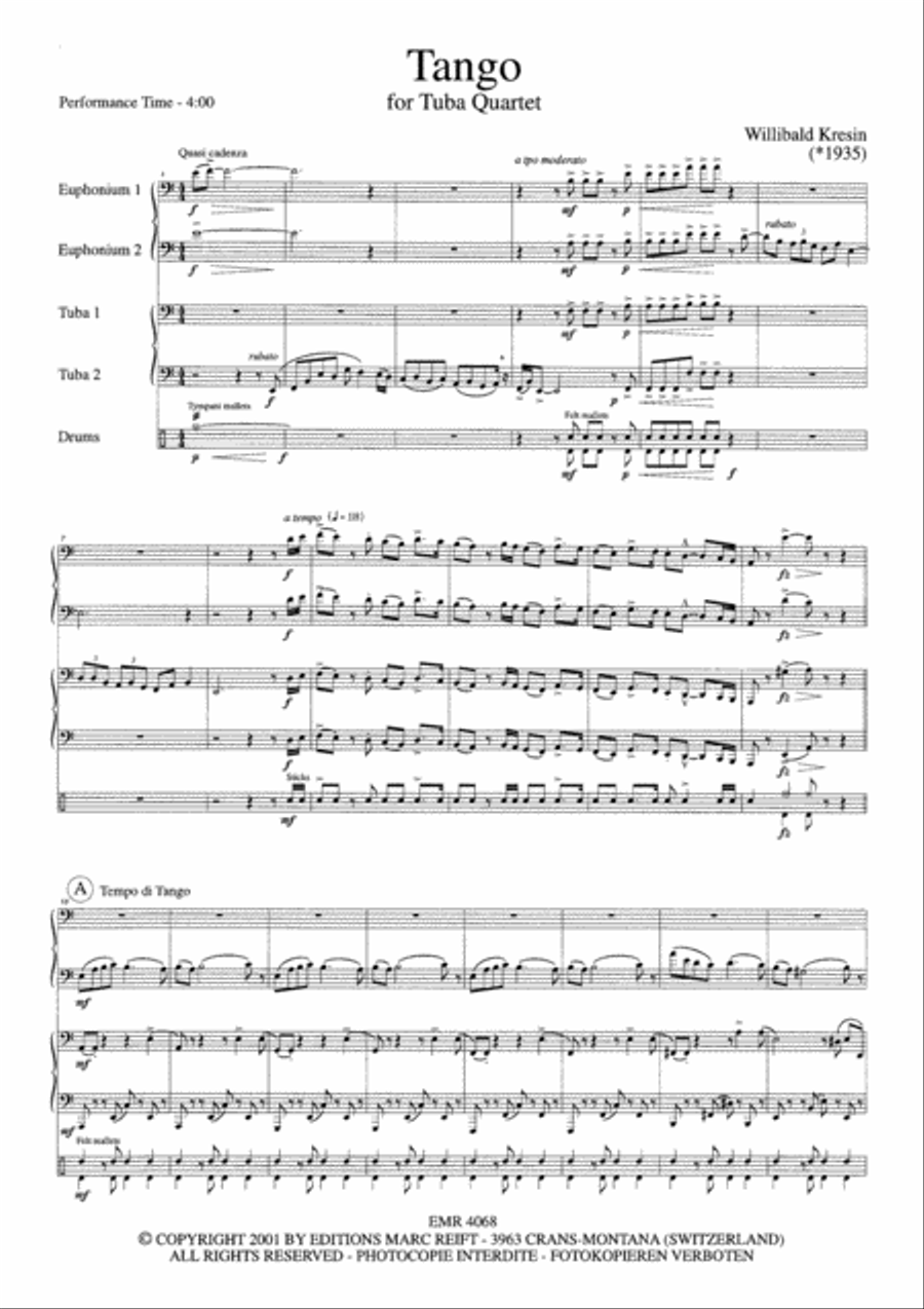 Tango Tuba Quartet scores gallery preview page 4