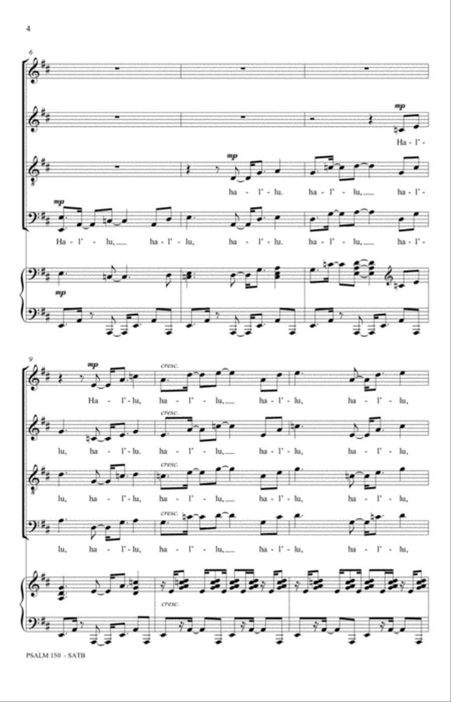 Psalm 150 (Halleluyah) Psalm 150 (Halleluyah) 4-Part scores gallery preview page 2
