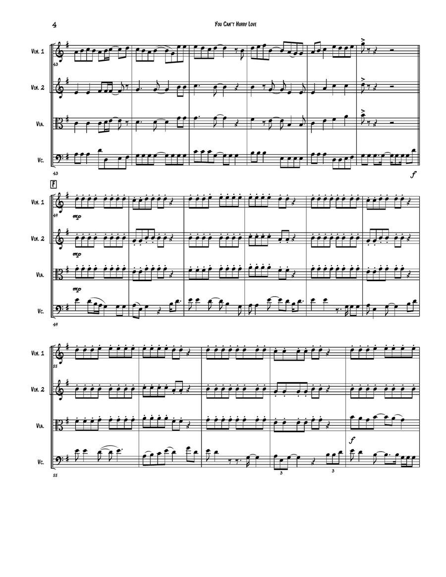 You Can't Hurry Love You Can't Hurry Love String Quartet scores gallery preview page 4
