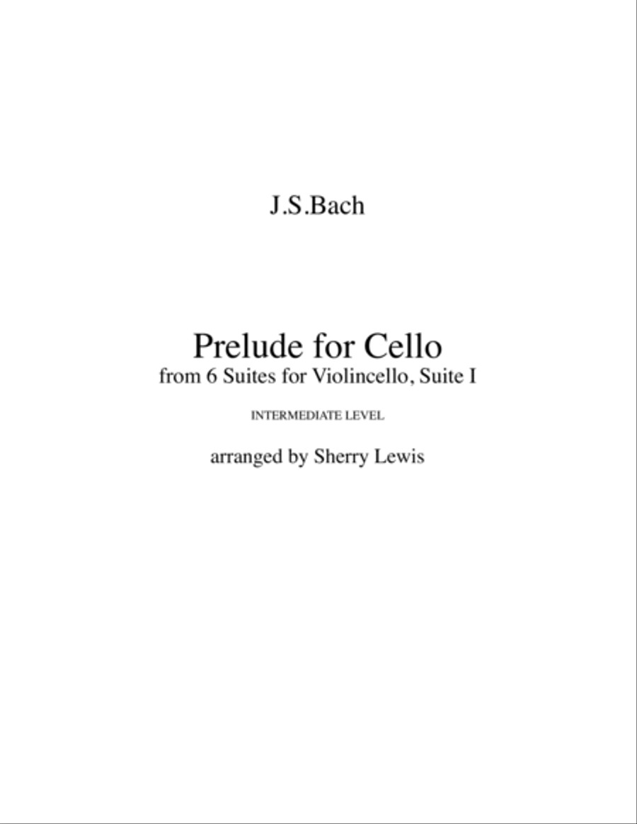 PRELUDE FROM CELLO SUITE NO. 1 by Bach String Trio, Intermediate Level for 2 violins and cello or vi image number null