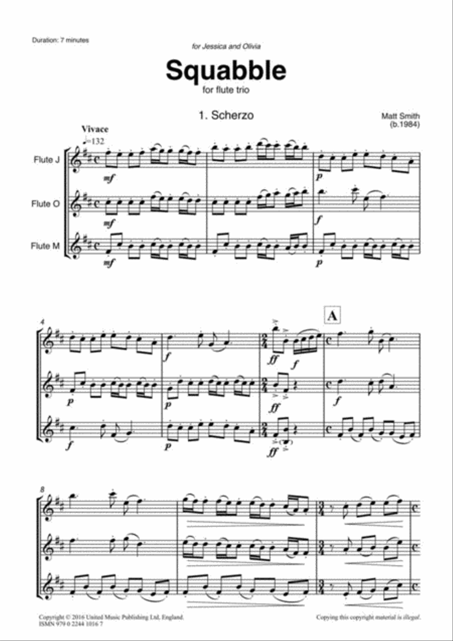 Squabble Flute Trio scores gallery preview page 1