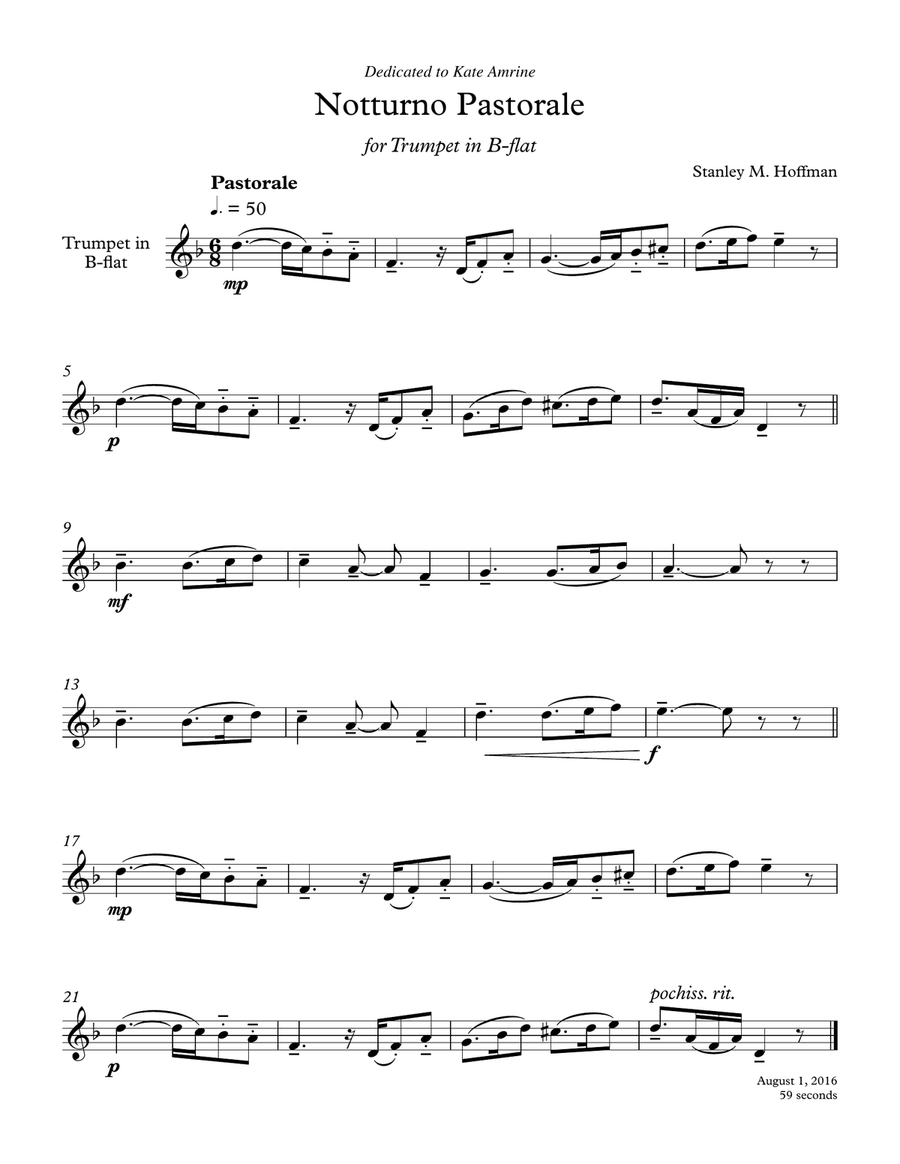 Notturno Pastorale Trumpet Solo scores gallery preview page 1