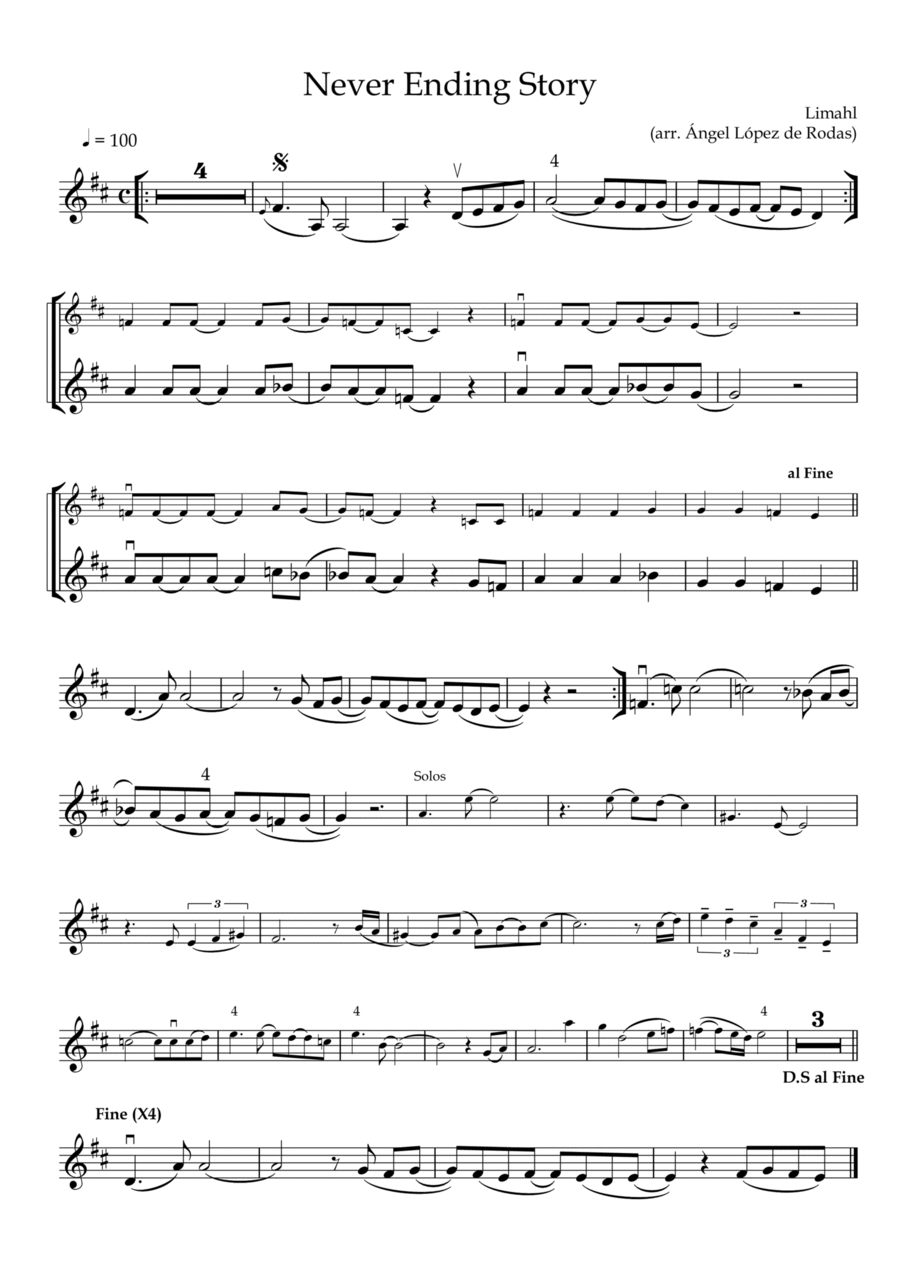 The Never Ending Story Violin Solo scores gallery preview page 1