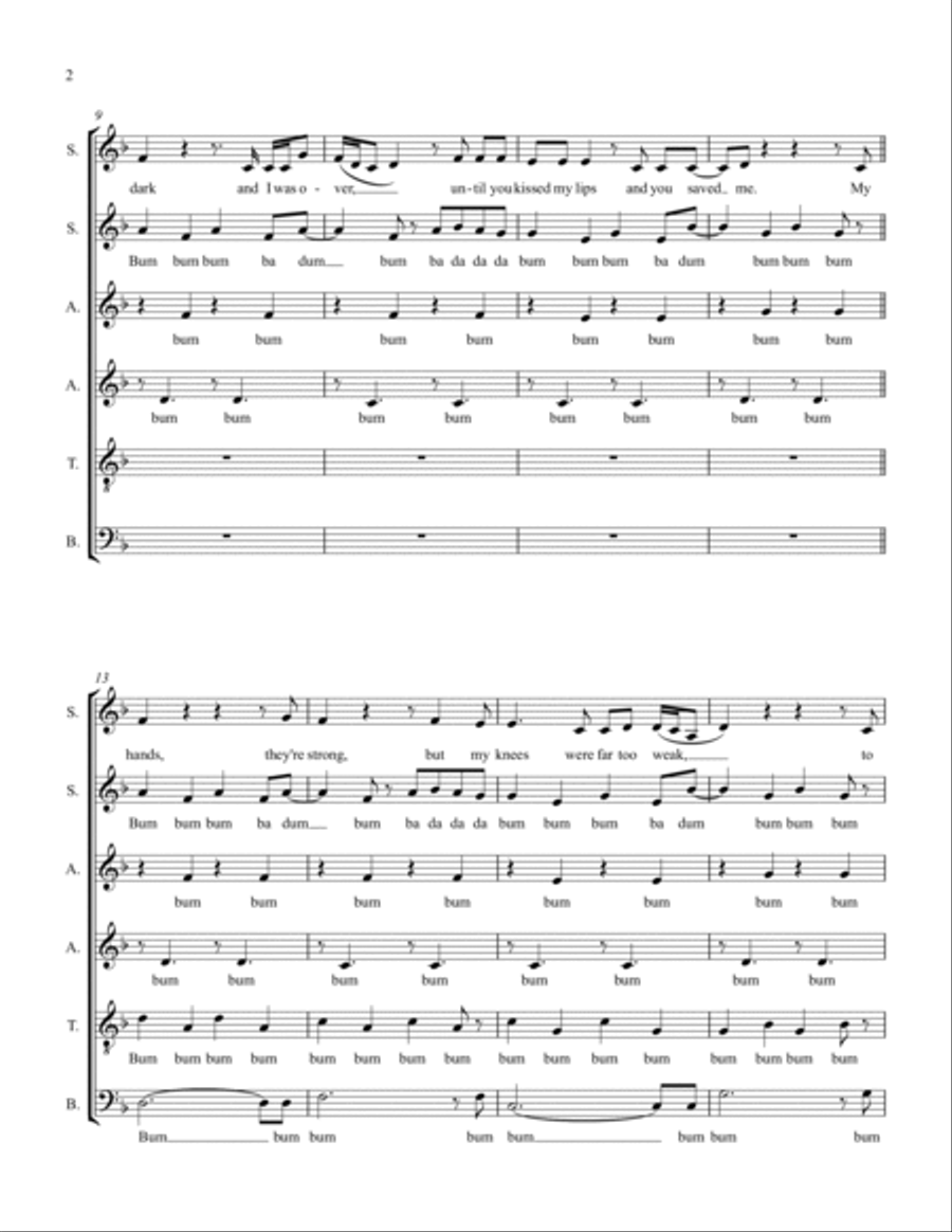 Set Fire To The Rain Divisi scores gallery preview page 3