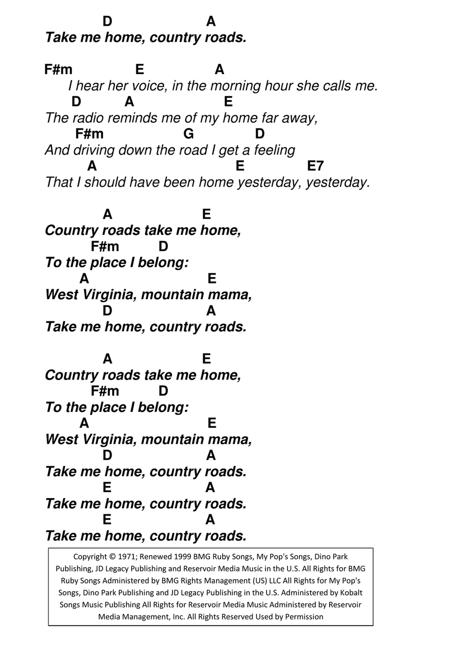 Take Me Home, Country Roads Acoustic Guitar scores gallery preview page 4